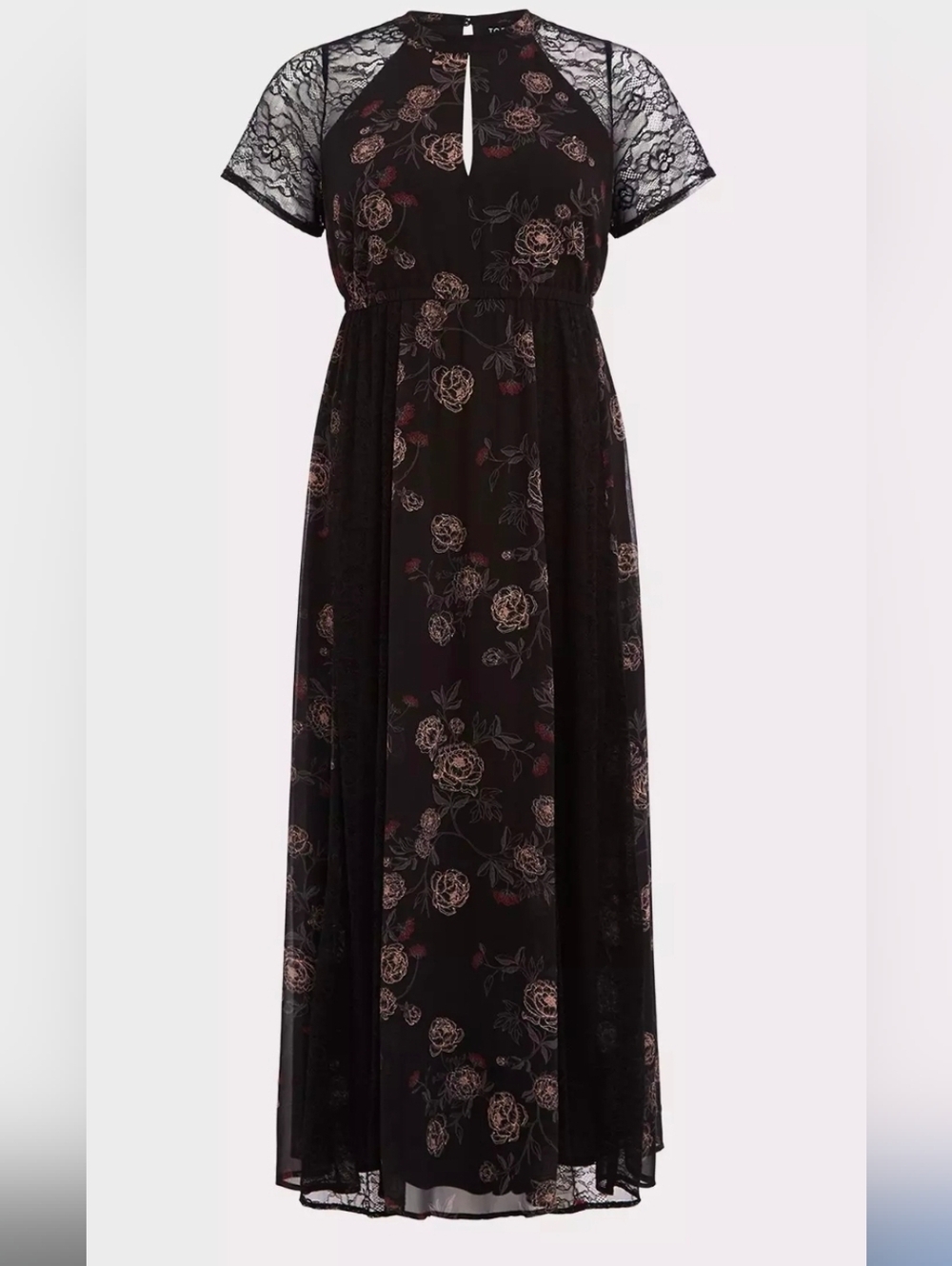 Black Floral Lace Maxi Dress USED